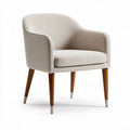 Fabric accent chair with wood legs 70 x 70 x 80cm in cream color