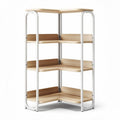 Corner shelf unit with wooden shelves and metal frame 80 x 40 x 120cm