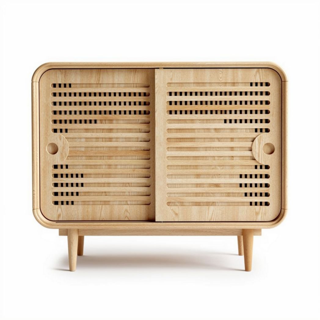 Wooden storage cabinet with ventilation design 80 x 40 x 50cm