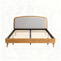 Wooden bed frame with upholstered headboard 200 x 160 x 100cm for bedrooms