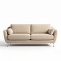 Beige fabric sofa with soft cushions for living room seating 180 x 80 x 85cm